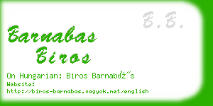 barnabas biros business card